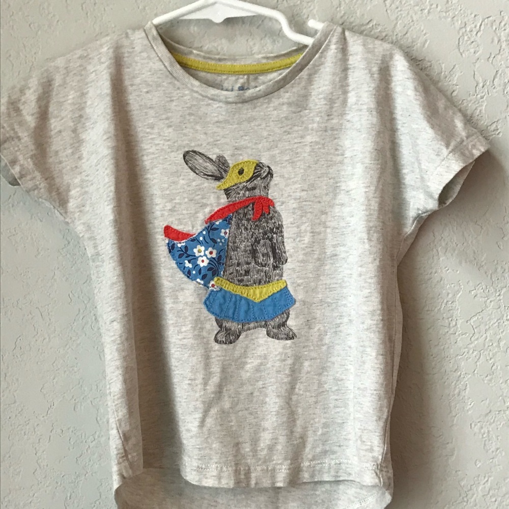 Mini Boden Rabbit appliqué 3-4 shirt